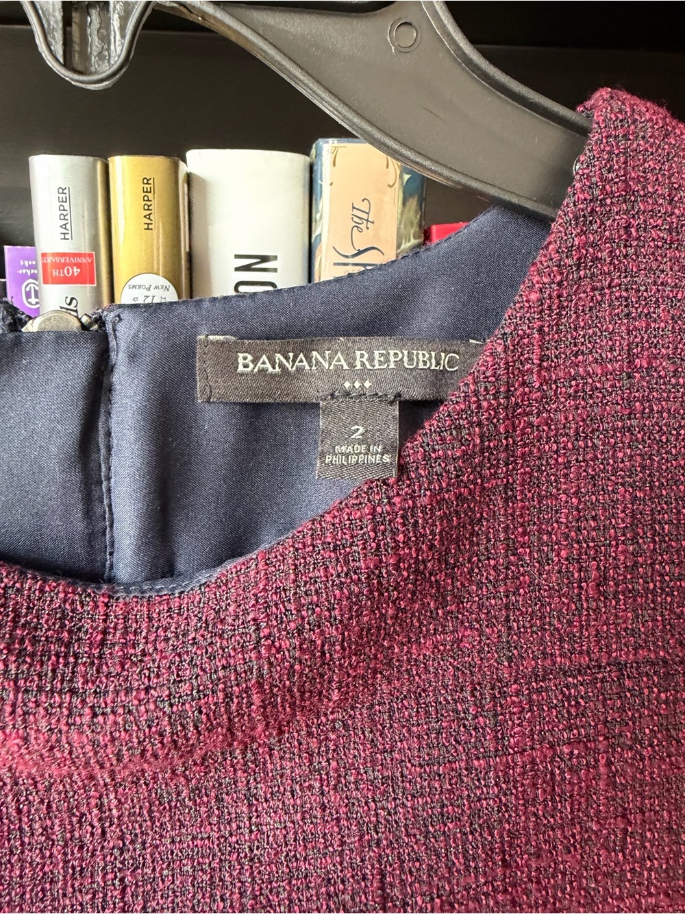 Banana Republic Textured Shift Dress in Berry - Picture 3 of 3